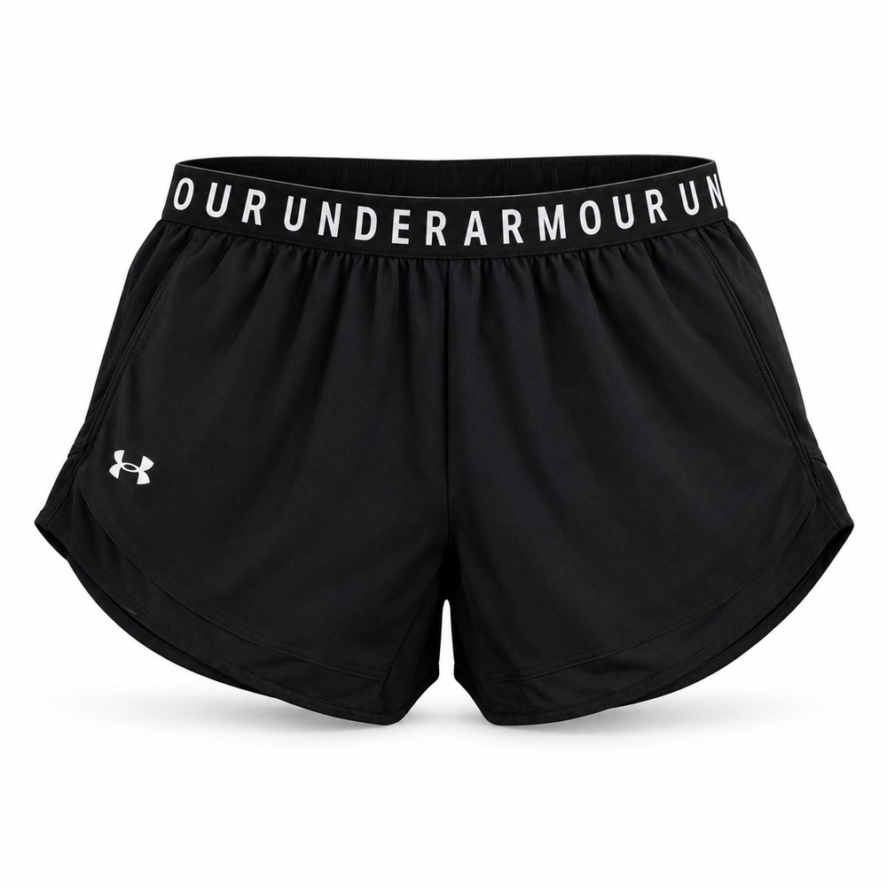 Under Armour HeatGear Womens XL Black Loose Fit Running Training Shorts Logo